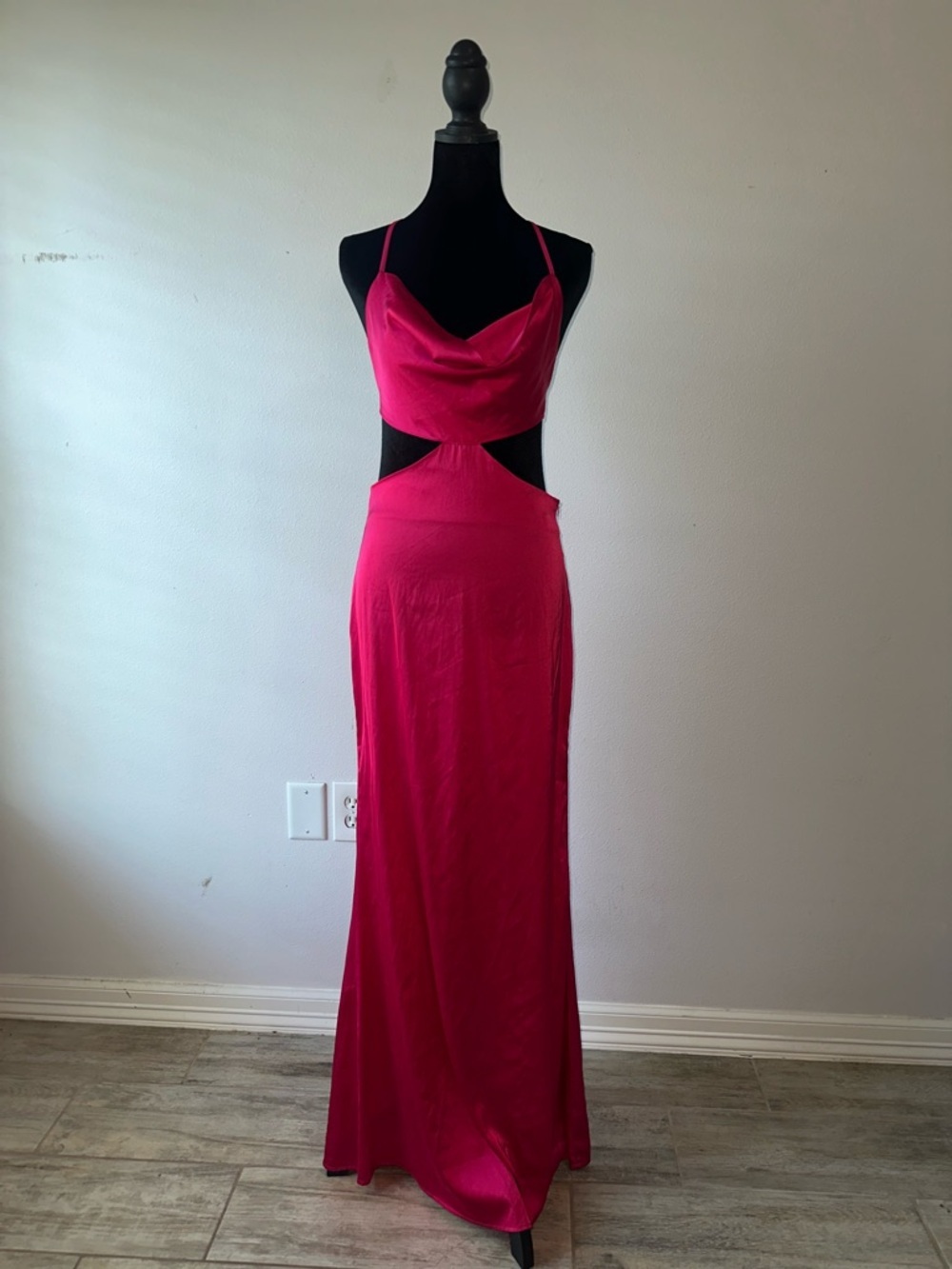Fuchsia Pink Cutout Slip Maxi Dress 💗